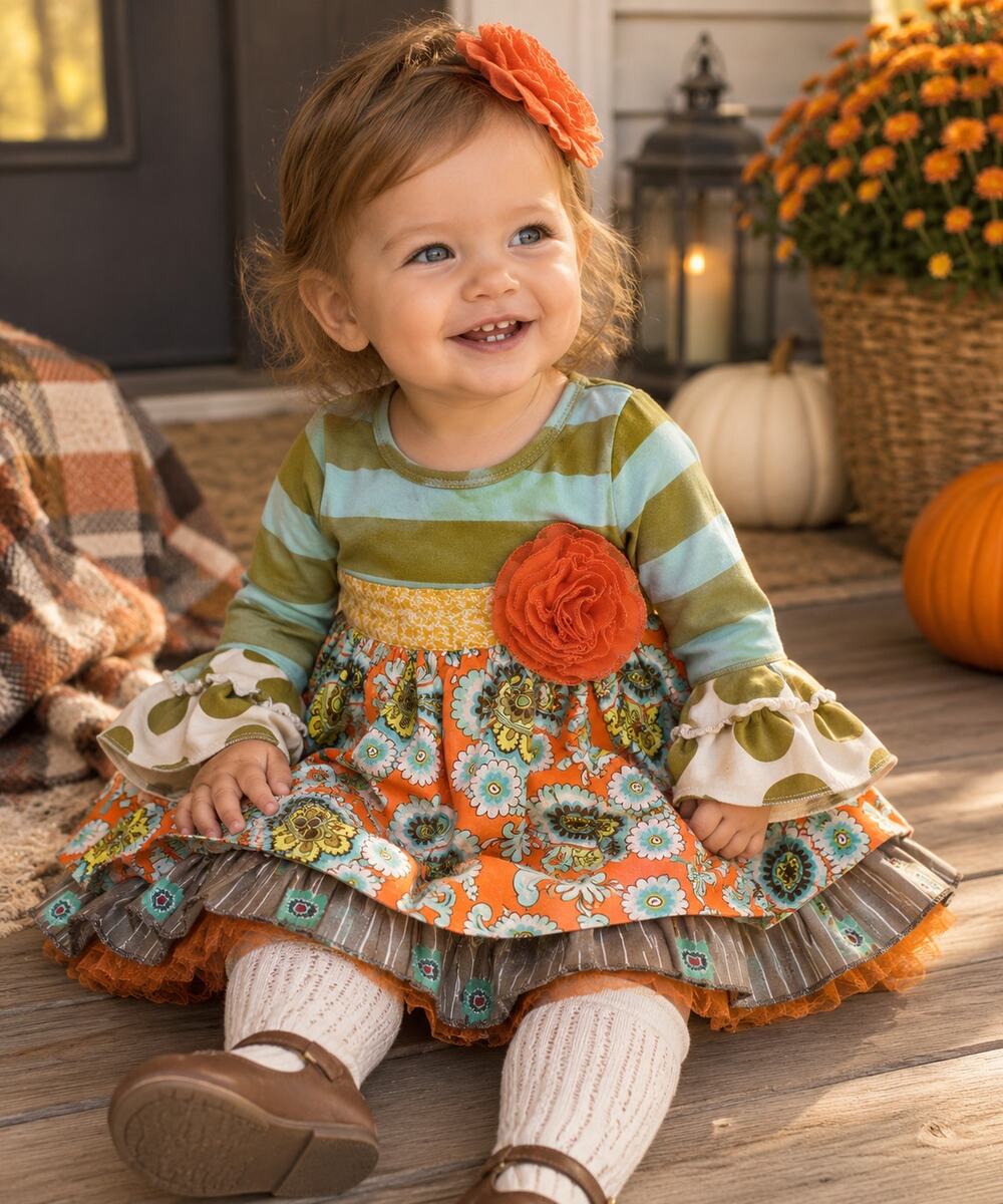 Giggle Moon Love Joy Laughter 12M Fall Thanksgiving Boutique Dress